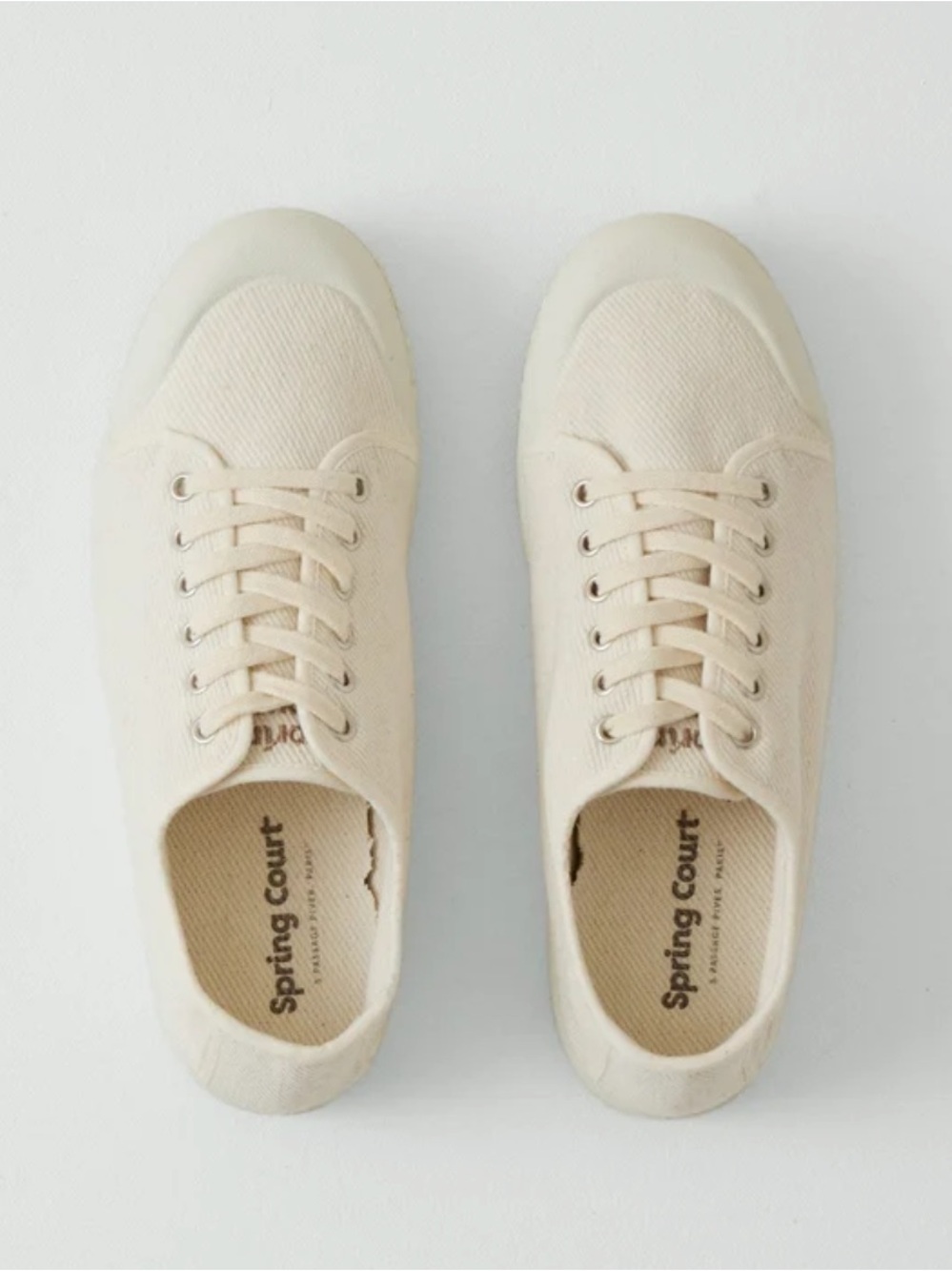 Men's SPRING COURT heavy  twill Sneakers / 12  Cream
